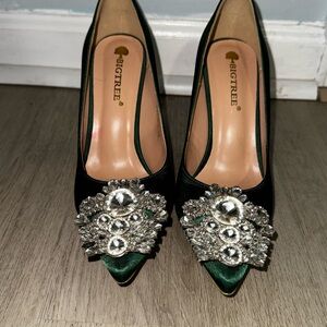 Green Embellished Women's Shoes size 8